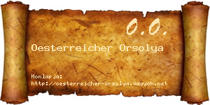 Oesterreicher Orsolya névjegykártya